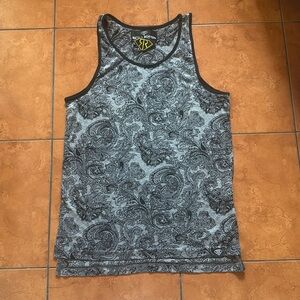 Rich & Rotten Paisley Tank Top Gray Black Size SStreetwear